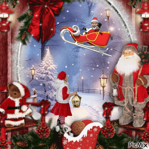Santa at Christmas - GIF animé gratuit