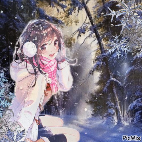 Winter forest - Animovaný GIF zadarmo