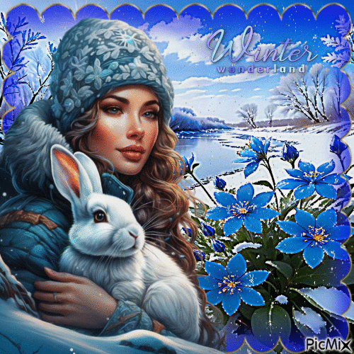 Winter in Blau - Бесплатный анимированный гифка
