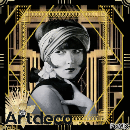 Art Deco en Noir et Or - GIF animé gratuit