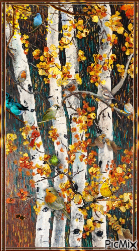 Pájaros de otoño. - Безплатен анимиран GIF