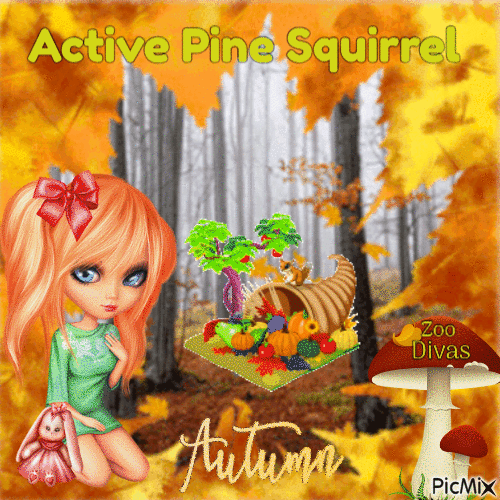 Active Pine squirrel - GIF animé gratuit