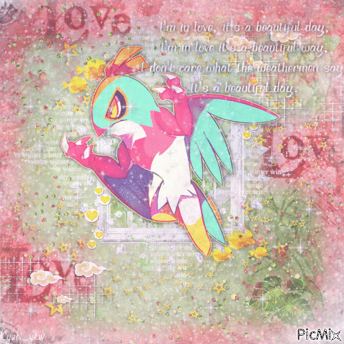 Hawlucha/I'm in love it's a beautiful day - GIF animate gratis