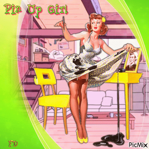 Pin Up Girl - Безплатен анимиран GIF
