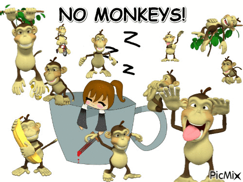 Nightmares of Monkeys - Gratis animeret GIF