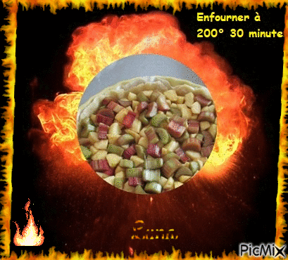 Tarte aux pommes et rhubarbe - Darmowy animowany GIF