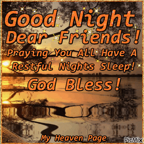 Good Night Dear Friends! - Bezmaksas animēts GIF