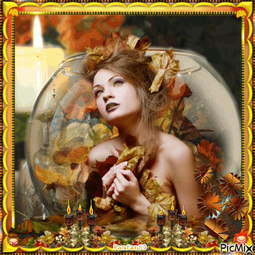 Femme d'Automne - Free animated GIF