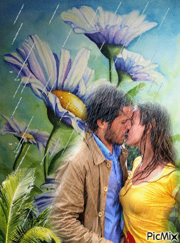 A Kiss In The  Rain - Animovaný GIF zadarmo