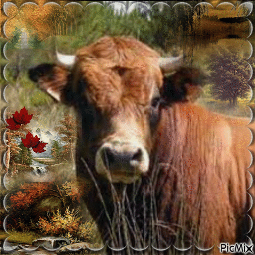 Vache d'Automne - Free animated GIF