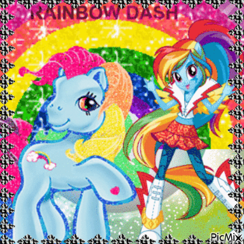 Little Pony rainbow - Bezmaksas animēts GIF
