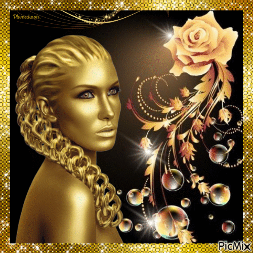 Femme en or. - Free animated GIF