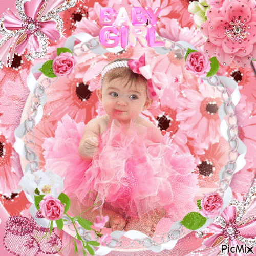 Bebé en rosa - GIF animado grátis
