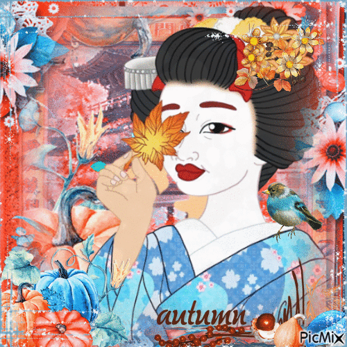 Autumn Geisha - 無料のアニメーション GIF