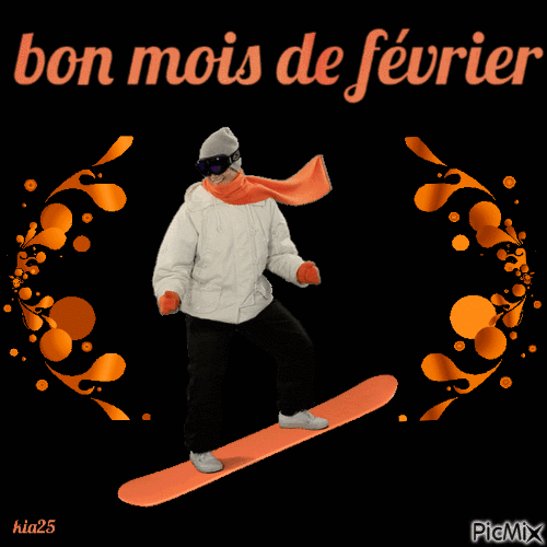 février skieur - Безплатен анимиран GIF