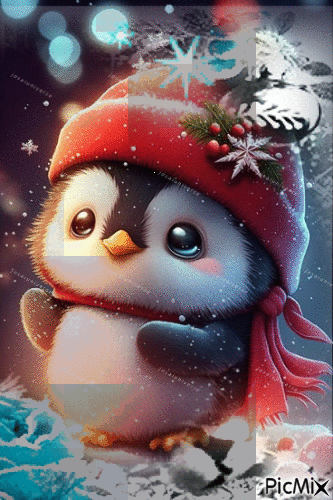 Kleiner Pinguin. / Winter.  🙂 ❄️☃️ - Gratis geanimeerde GIF