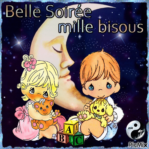Mille bisous * belle soirée - Безплатен анимиран GIF