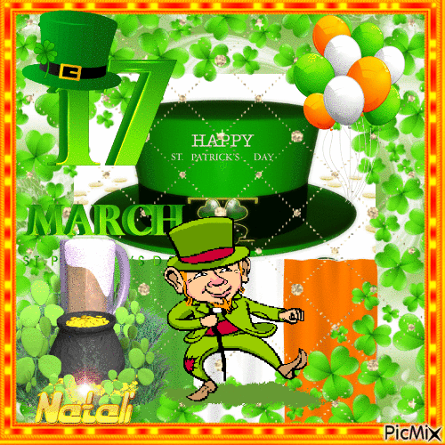 17 mars St Patrick's Day - Animovaný GIF zadarmo