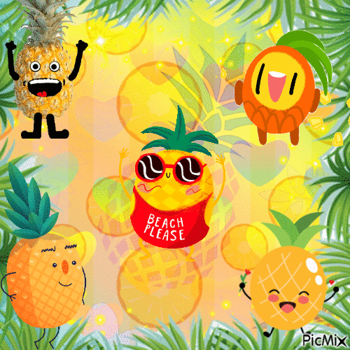 Funny Pineapples - Zdarma animovaný GIF