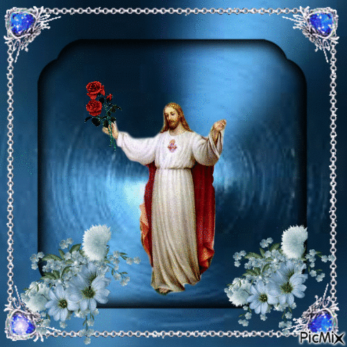 JESUS and ROSES - Free animated GIF