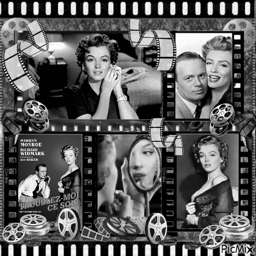 Marilyn Monroe & Richard Widmark, Acteurs américains - Бесплатный анимированный гифка