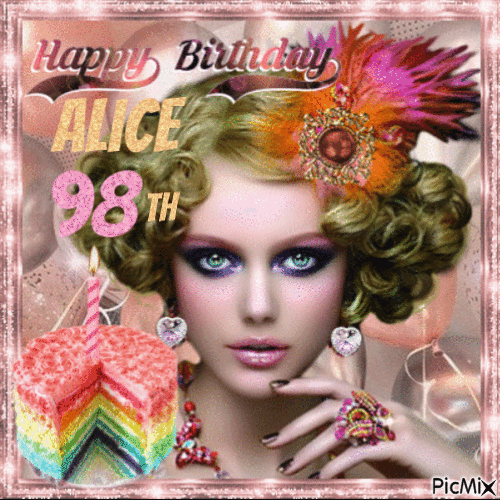 Happy Birthday Alice - GIF เคลื่อนไหวฟรี