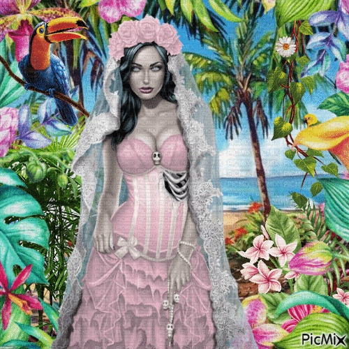 Mariée tropicale gothique. - Bezmaksas animēts GIF