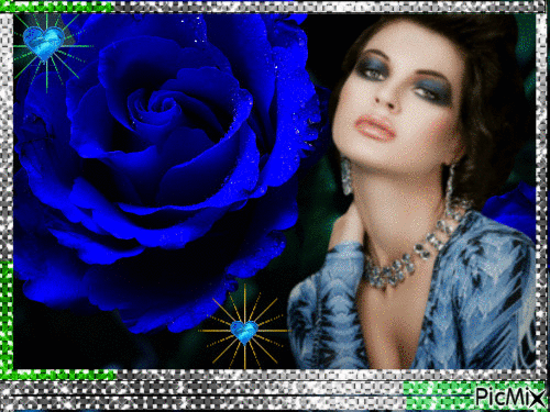 blue rose - Gratis animeret GIF