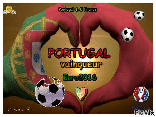 portugal gagne l'euro 2016 - Бесплатни анимирани ГИФ
