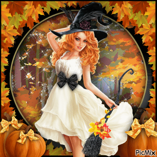 Beautiful Redhead Witch-RM-08-24-23 - Бесплатный анимированный гифка