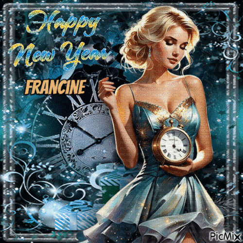 Happy new year dear Francine - GIF เคลื่อนไหวฟรี