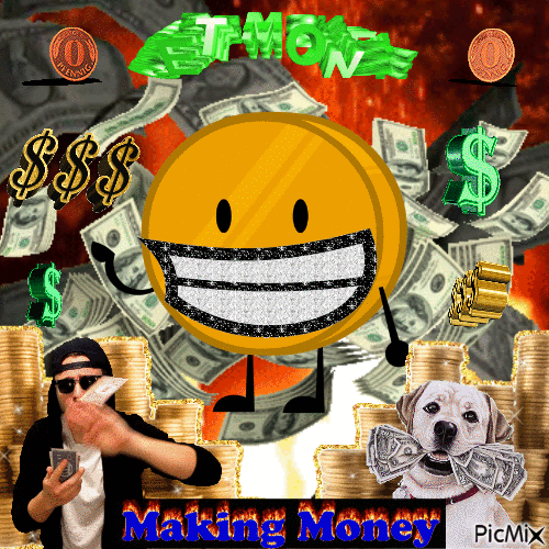 bfdi coiny money machine - GIF animasi gratis