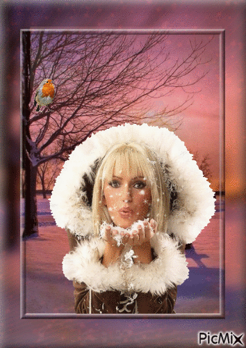 Femme hiver - Бесплатни анимирани ГИФ