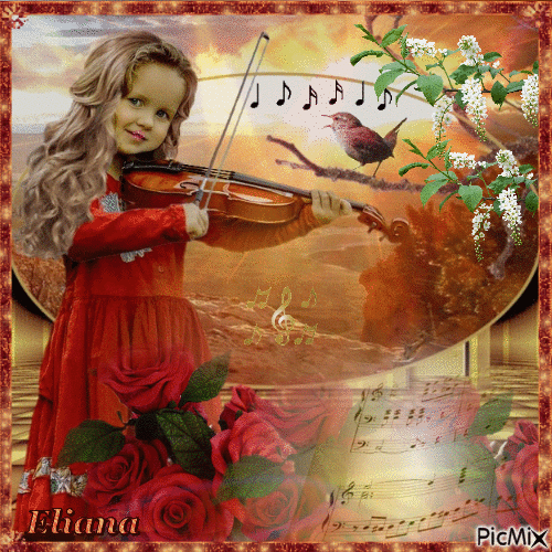 Garota fantasia com violino - Gratis animerad GIF