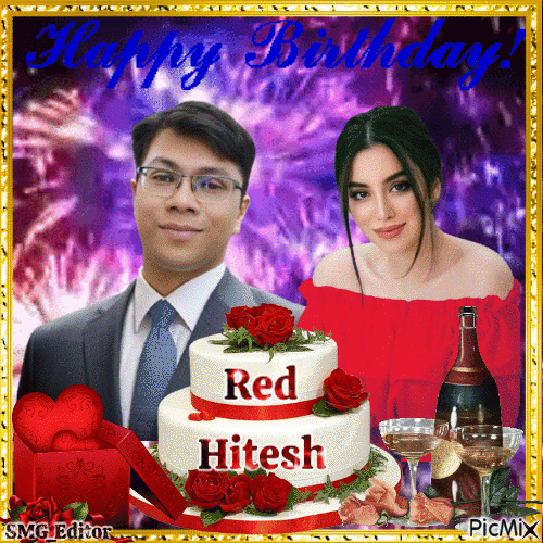 Red Hitesh Birthday - Gratis animeret GIF