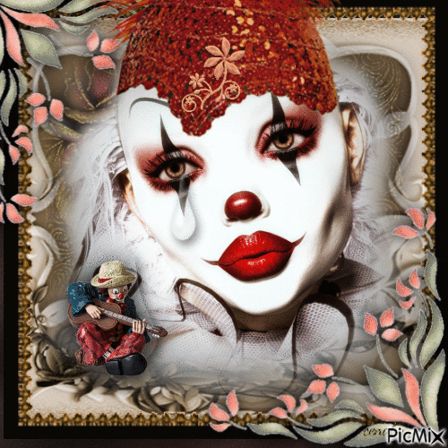 clown triste - GIF animado grátis