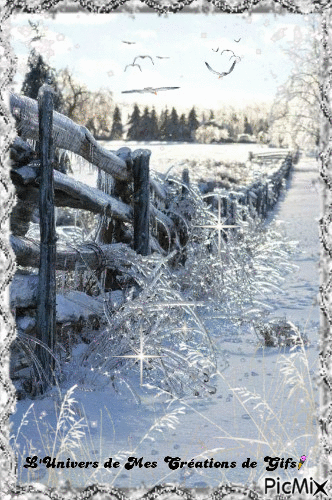 paysage hiver - Бесплатный анимированный гифка