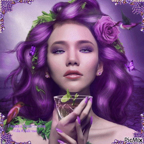 Purple women - Free animated GIF