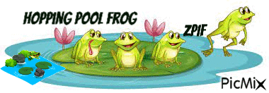 Hopping Pool Frog - GIF animasi gratis