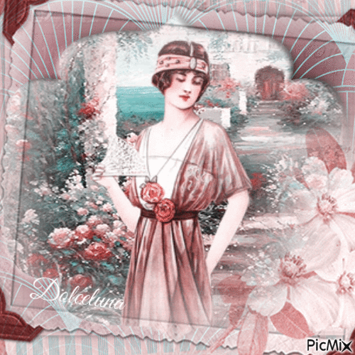 art deco in the garden pink - Free animated GIF