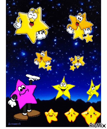 Iloiset tähdet - Animovaný GIF zadarmo