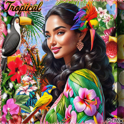 Tropical woman - Free animated GIF