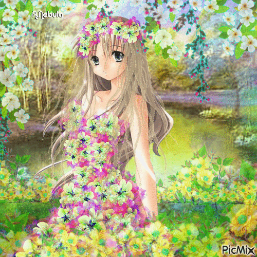 Flower Girl - Безплатен анимиран GIF