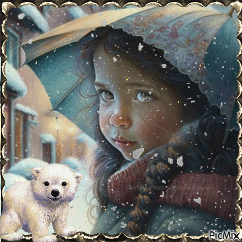 Niño en invierno - GIF animado grátis
