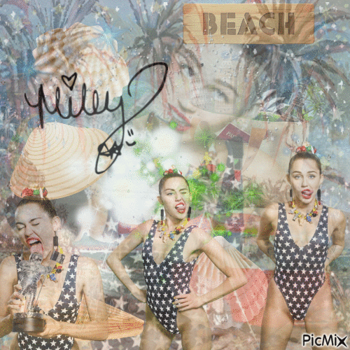 Miley Cyrus | Beach - Gratis geanimeerde GIF