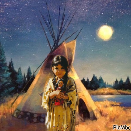 Native American girl (my 3,100th PicMix) - zadarmo png
