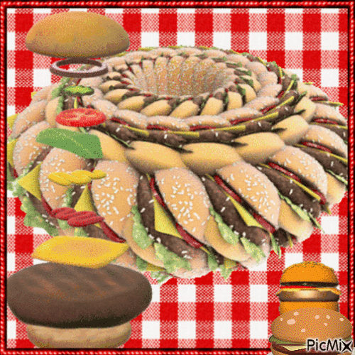 Crazy creation--Hamburger Art - Бесплатный анимированный гифка