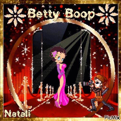 Betty Boop on the red carpet - Animovaný GIF zadarmo