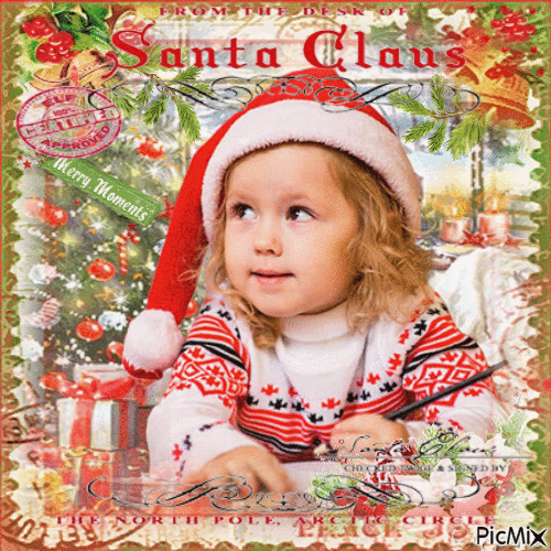 Santa Claus letter children - Gratis animerad GIF
