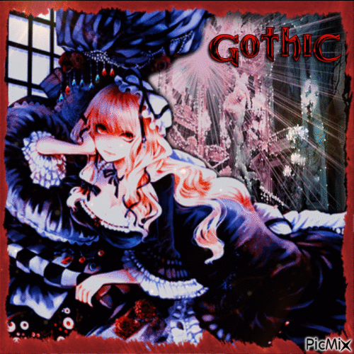 Gotische Frau - Manga - Animovaný GIF zadarmo